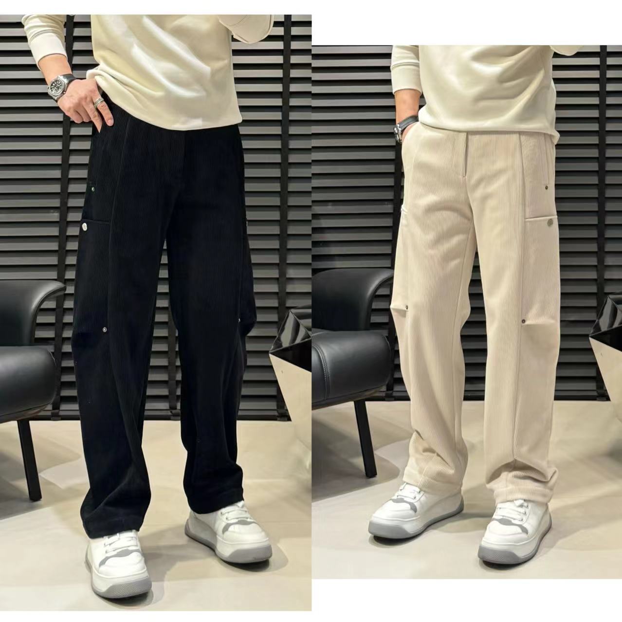 【25秋OLDMQNEY】男士新款醋酸索罗娜纯色百搭工装直筒休闲裤5002