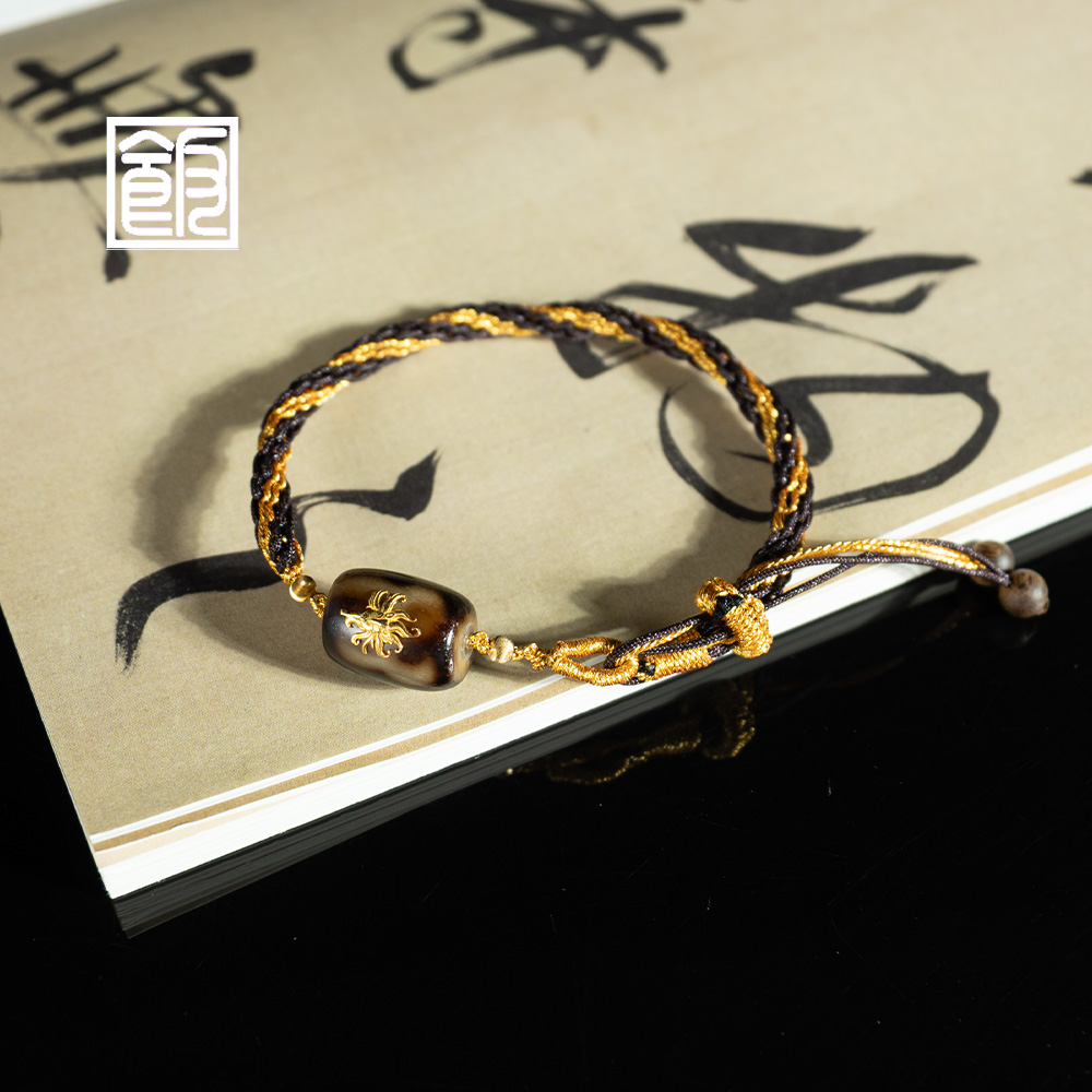 【帝姬】饭饭珠宝 18k金天珠玛瑙手串（天然珠宝多样性发）