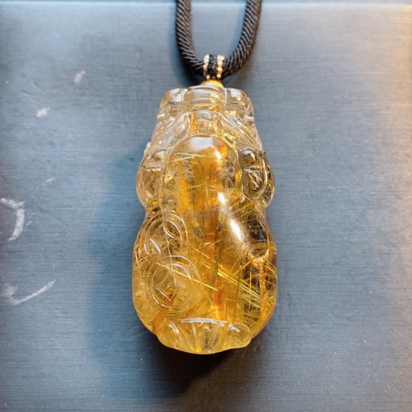 【闪购商品】未镶嵌颈饰水晶天然钛晶貔貅吊坠