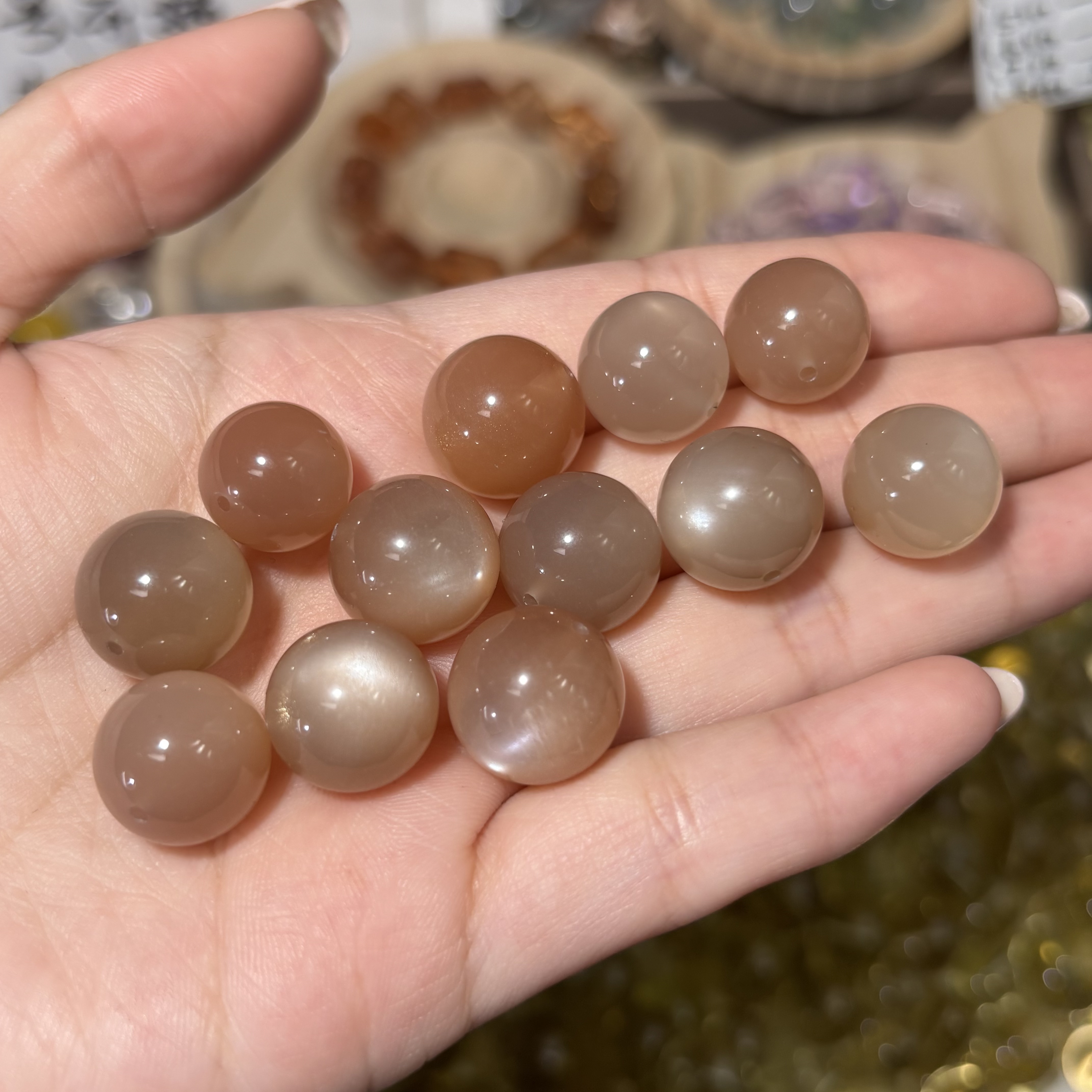 特级橙月光单颗散珠