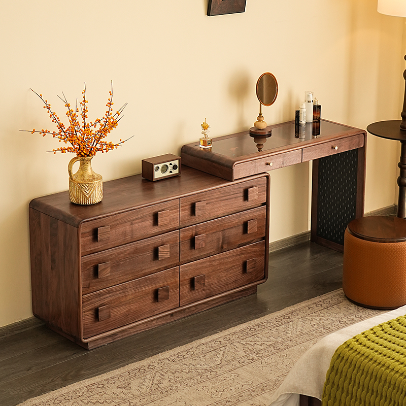 致典北美黑胡桃木繁星六斗柜纯实木客厅收纳储物柜家用简约置物柜