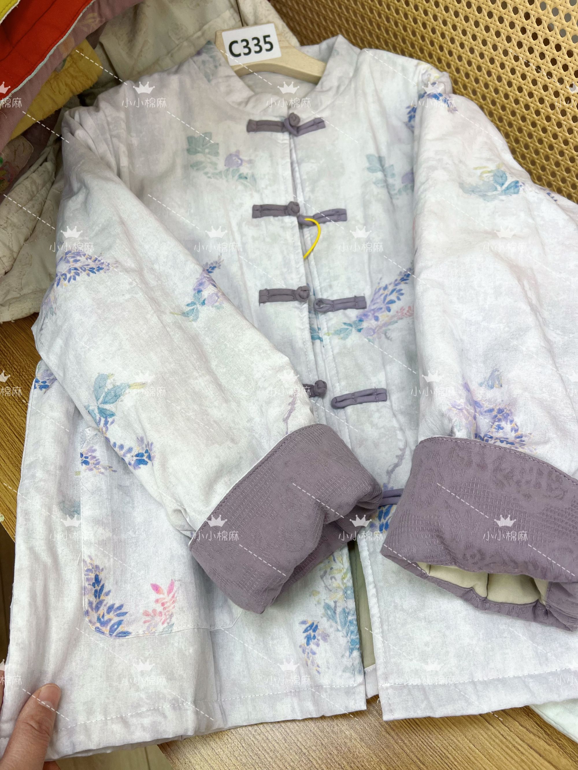 335【青枝】棉服常规秋冬汉元素中国风宽松型印花新中式厚棉袄