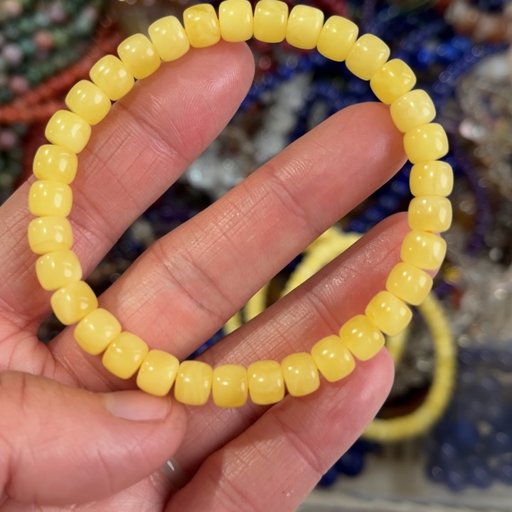 琥珀未镶嵌手链蜜蜡