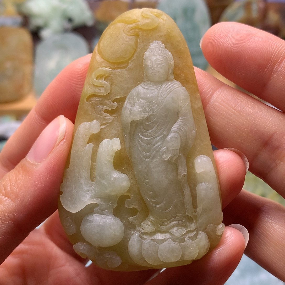 定制翡翠未镶嵌阿弥陀佛
