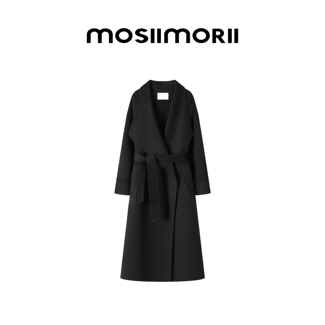 【雾都藏诗 】气质轻奢设计师简约中长款毛呢大衣外套MOSIIMORII