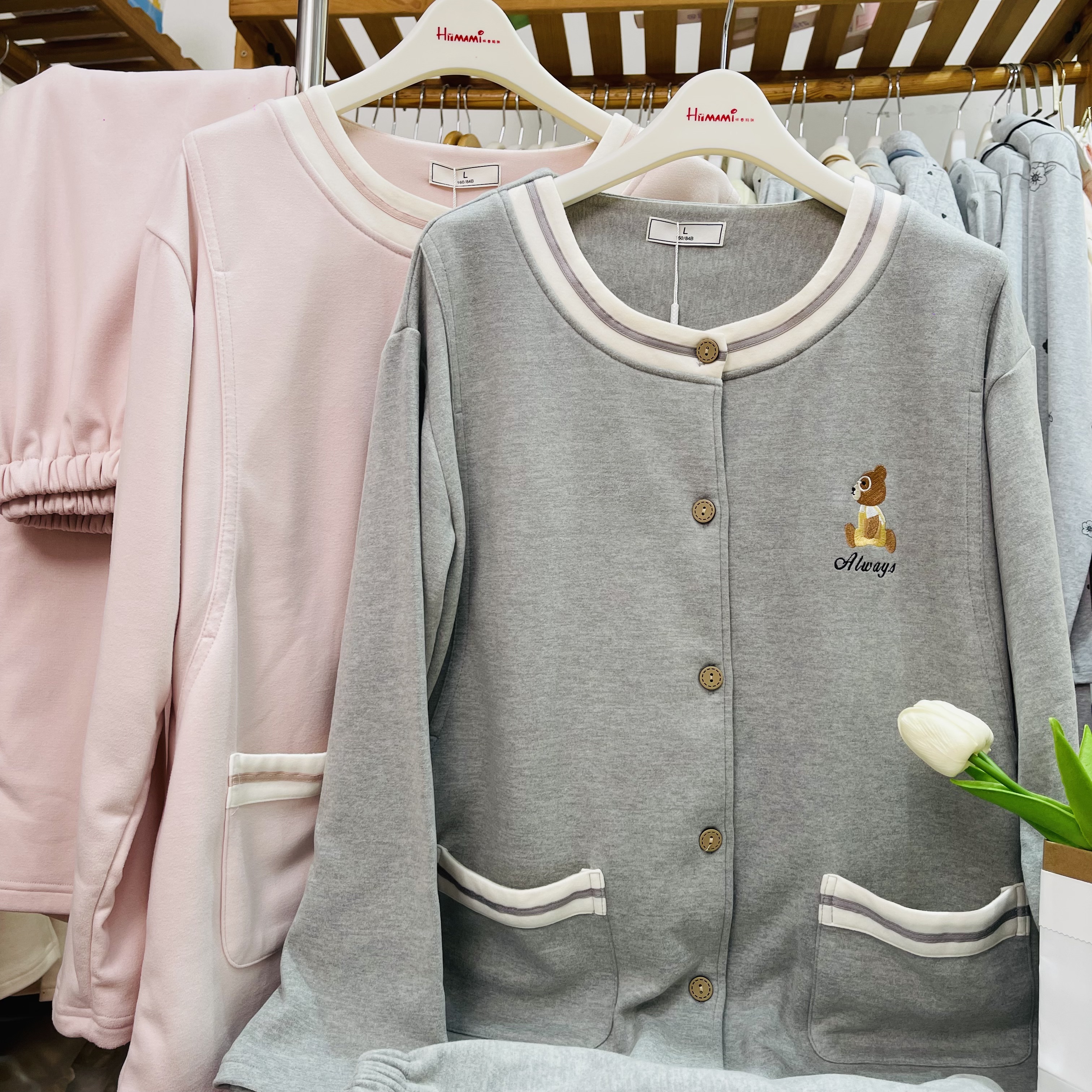 秋冬06产后哺乳月子服孕妇睡衣喂奶家居保暖加厚柔软大码休闲