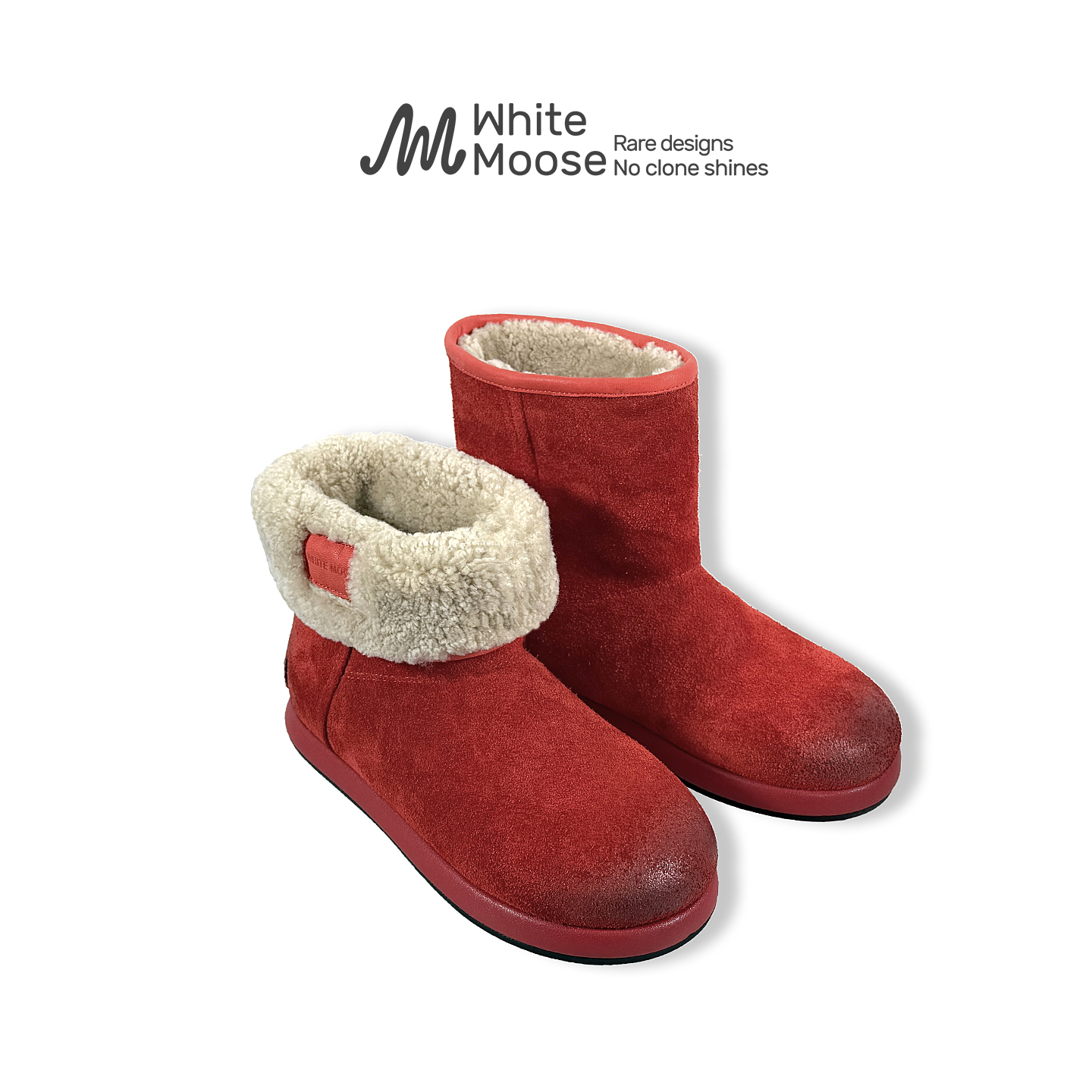 White Moose羊皮毛一体雪地靴女款2025新款冬季头层牛皮棉鞋女