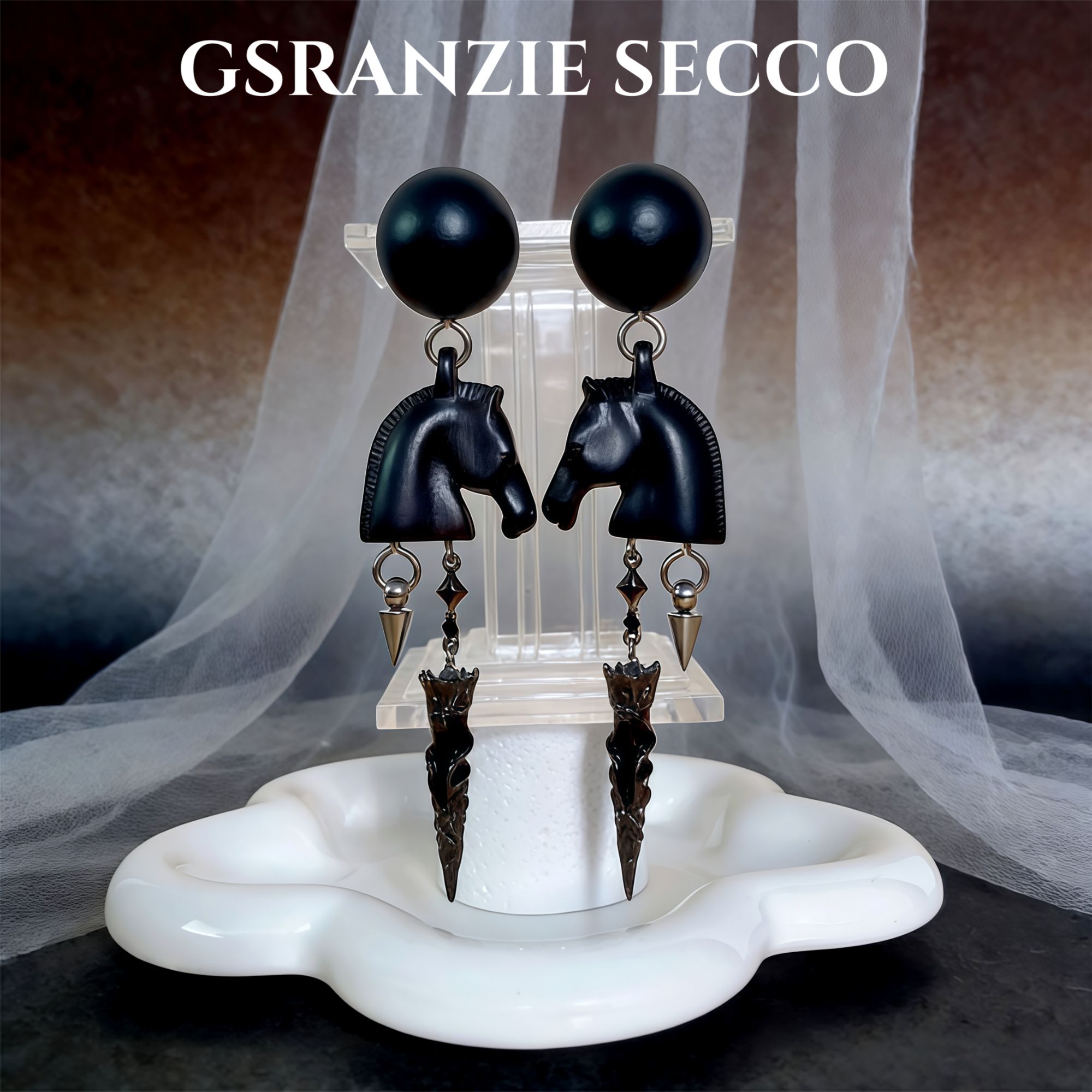 非金属树脂耳饰 【3600】时尚创意设计小众DIY手办耳环