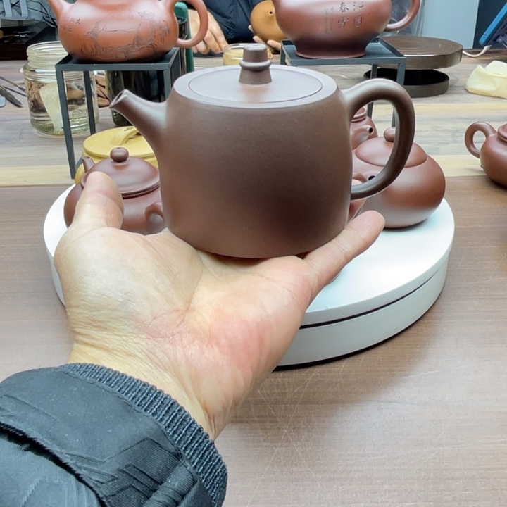 徐***司紫砂茶壶原矿黄龙山紫泥汉铎壶260cc全手工制