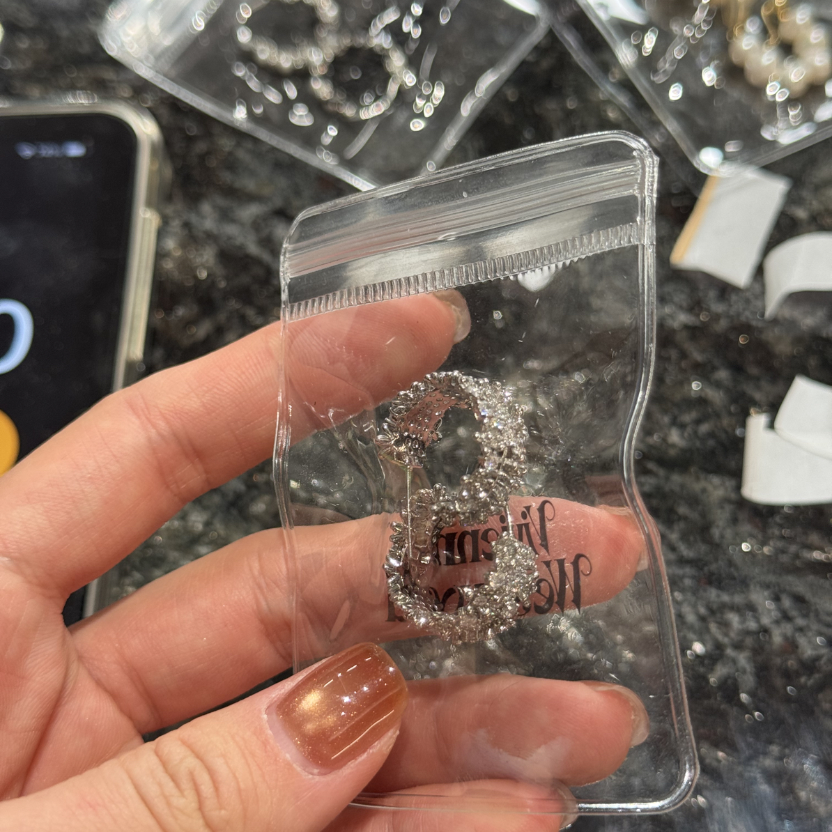 合金合成锆石耳饰 51号银河繁花耳钉