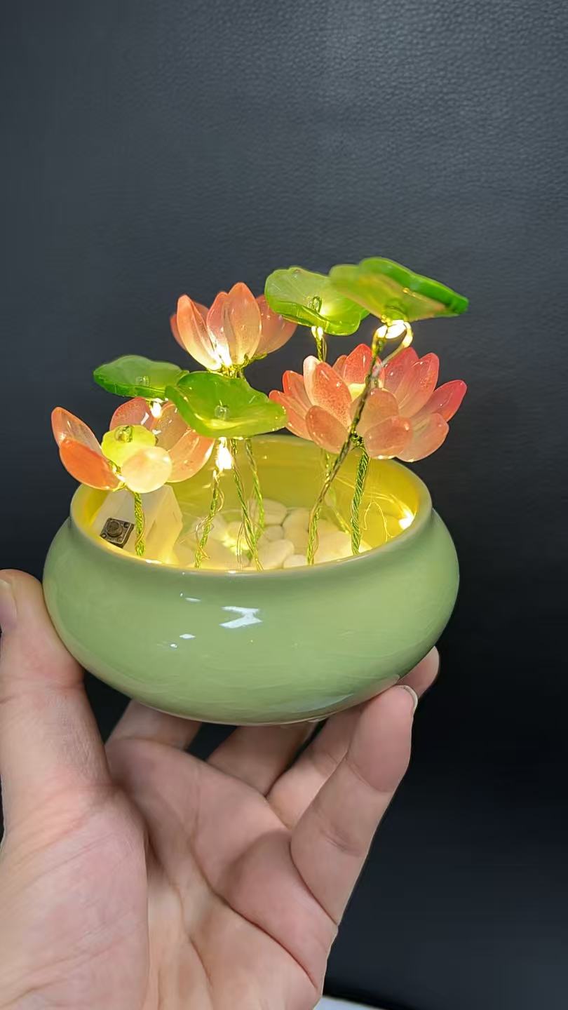 【大号花瓣】琉璃荷花（小夜灯） 手工DIY 材料 包