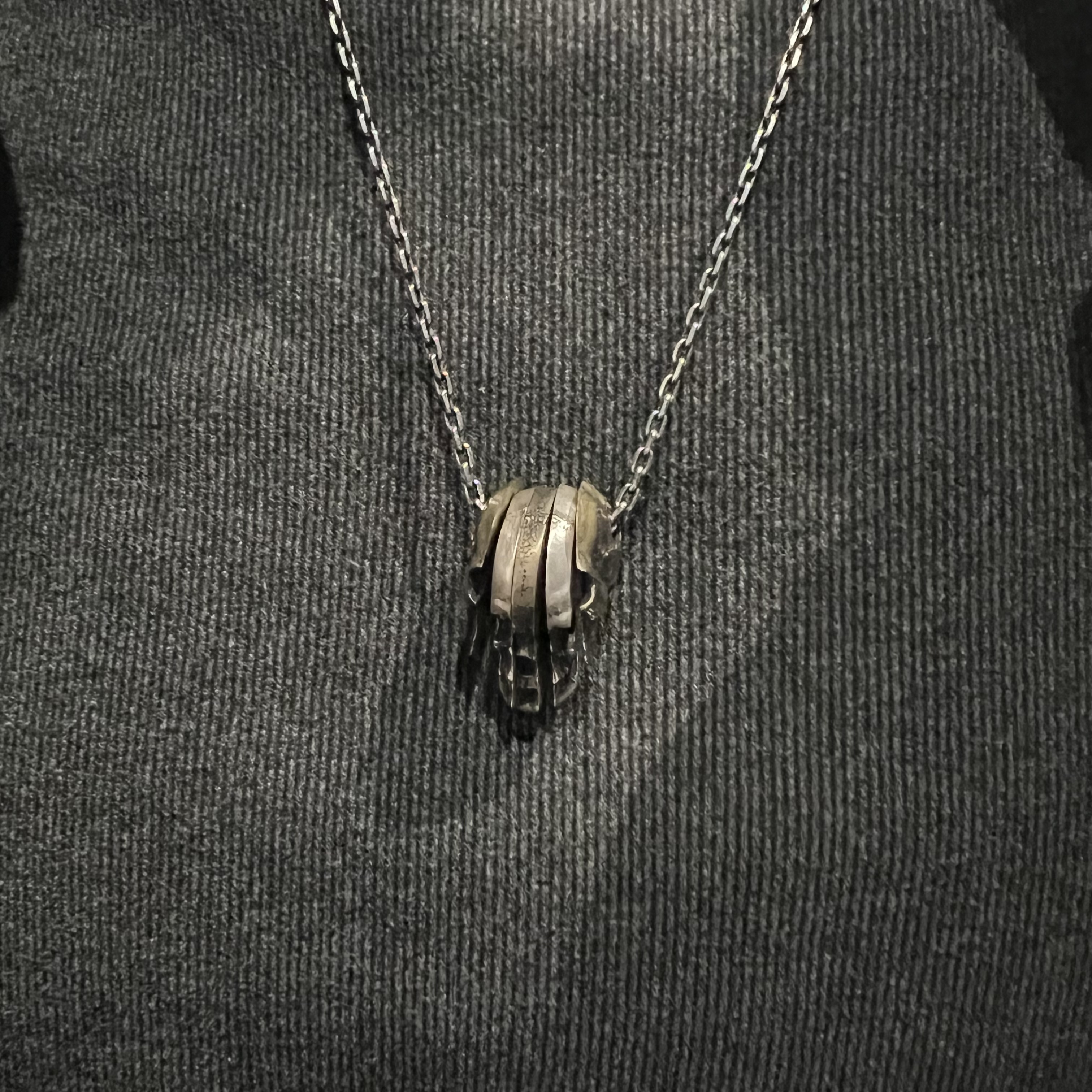 吊坠925银 灵史会馆-925银-切片骷髅项链