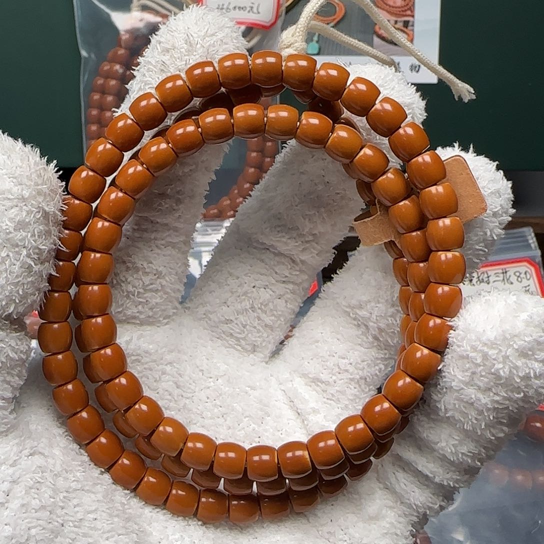 手串/手链橄榄核7.2mm老挝正三花核尖长串