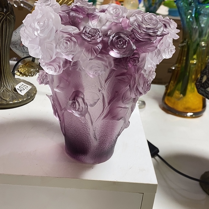 古法琉璃花瓶高20厘米口径10厘米