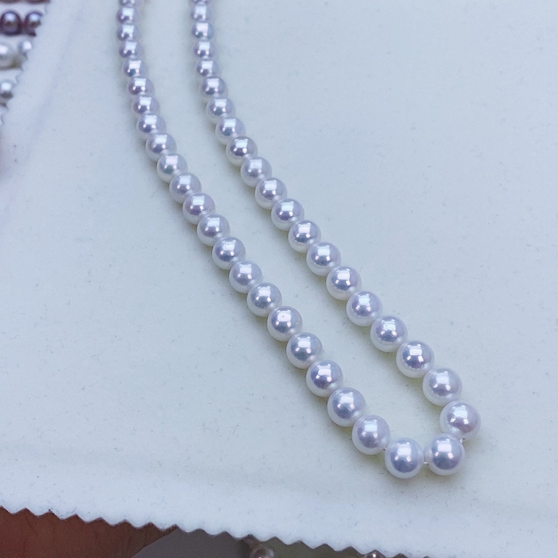 颈饰淡水珍珠未镶嵌7.5/8.5正圆冷白极强光毕业珍珠项链