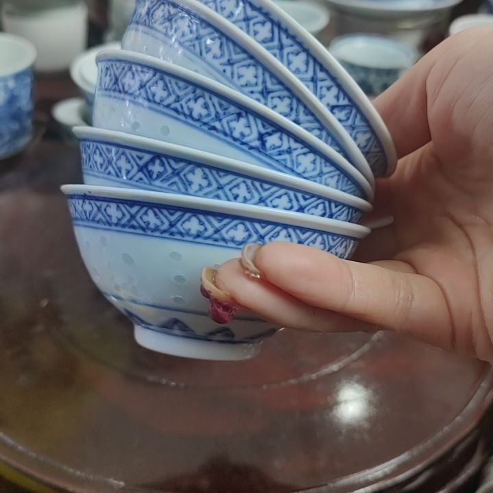 瓷片手工绘画玲珑手绘