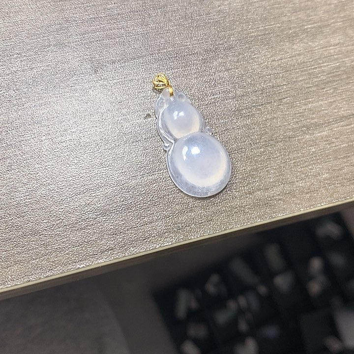 翡翠颈饰18K金镶嵌葫芦