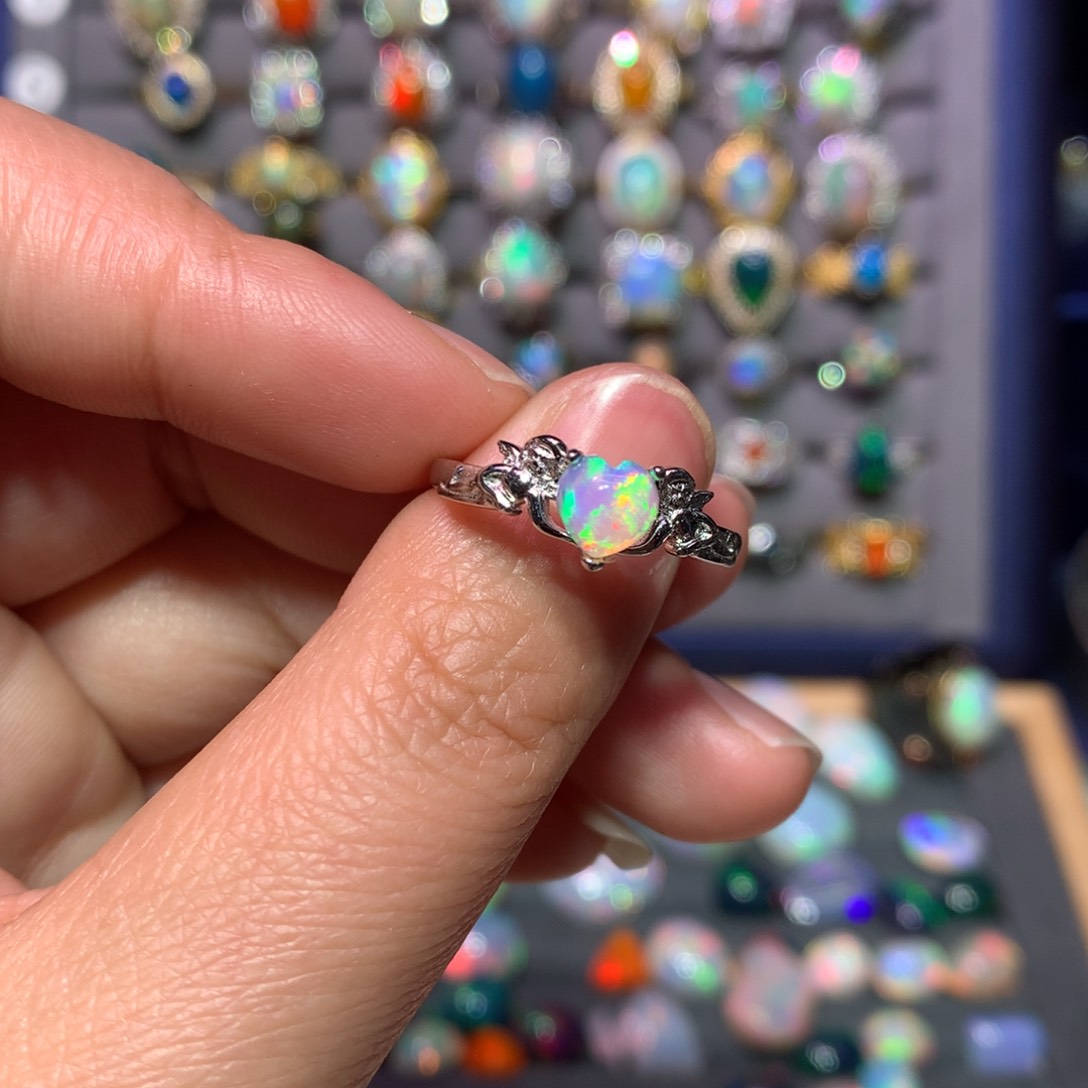 欧泊戒指款式银S925镶嵌