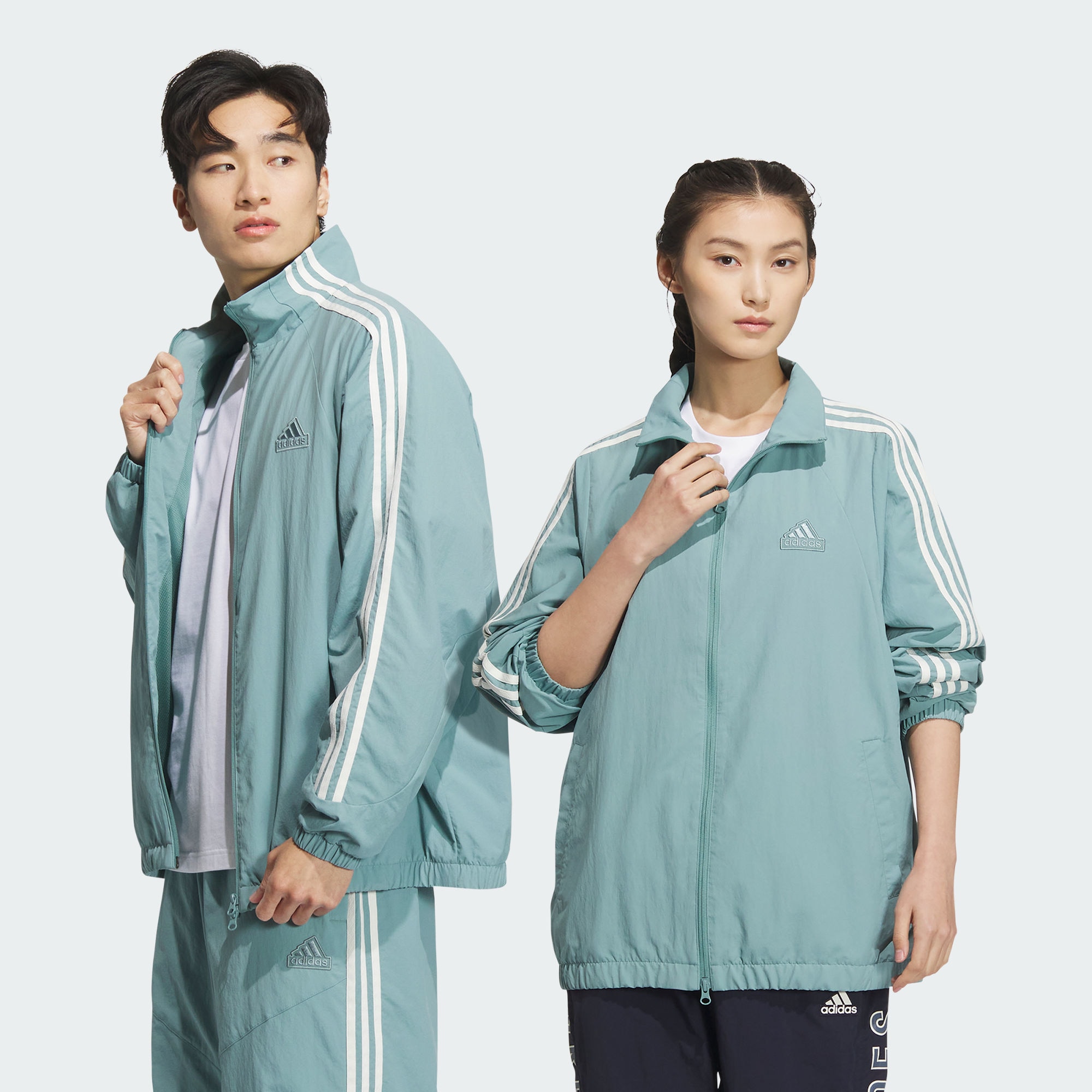 adidas阿迪达斯男女ST 3ST WV TT三条纹立领运动夹克JI6648