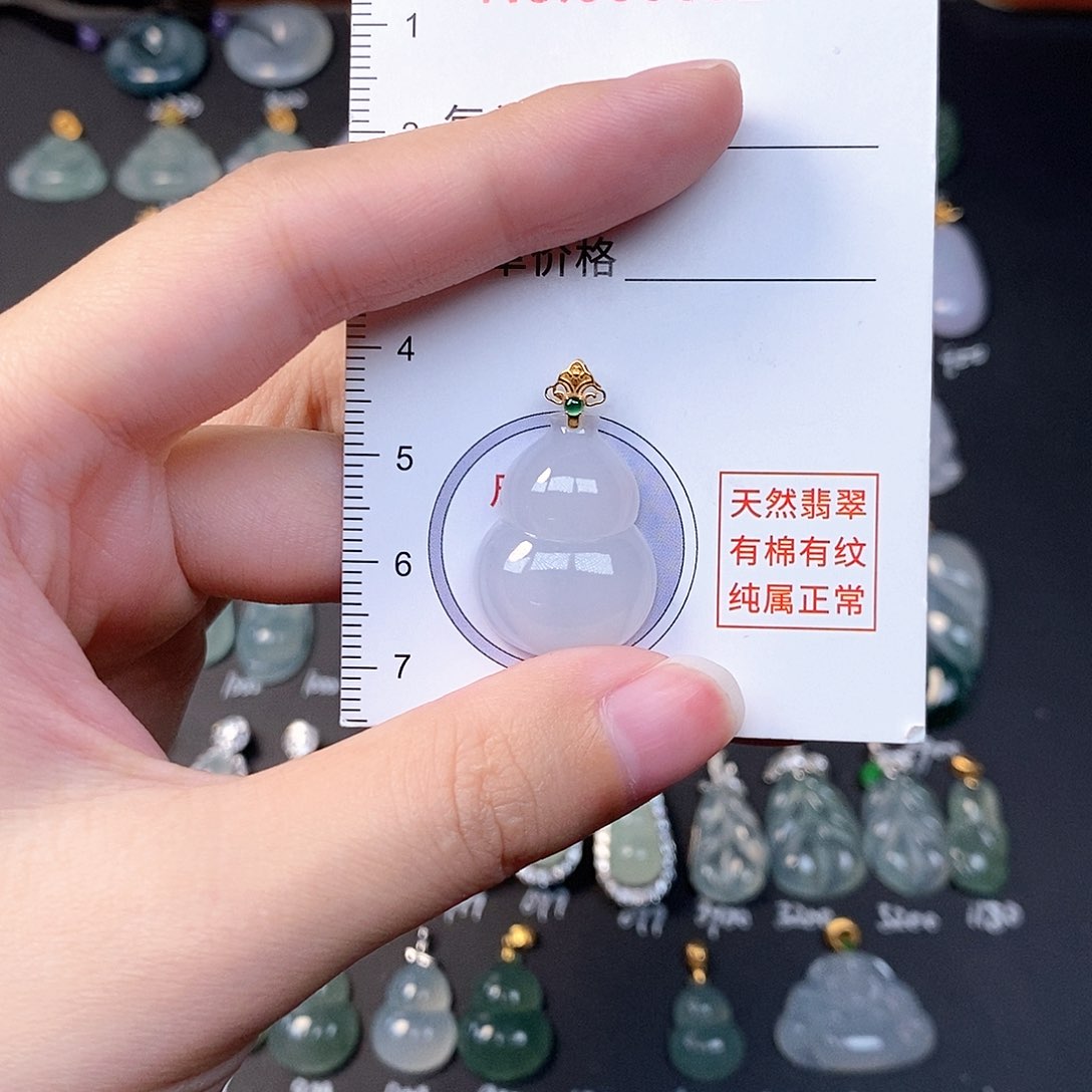 吊坠(不含链)18K金镶嵌翡翠全场缅甸A货翡翠