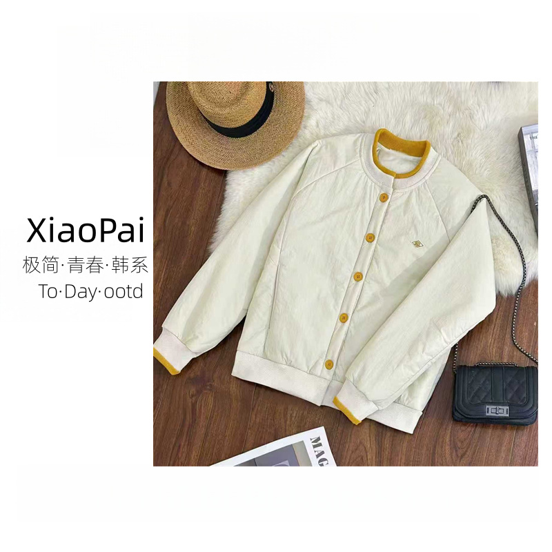 DF-[撞色时尚]2025秋冬新款百搭ins简约保暖洋气外套O-U053