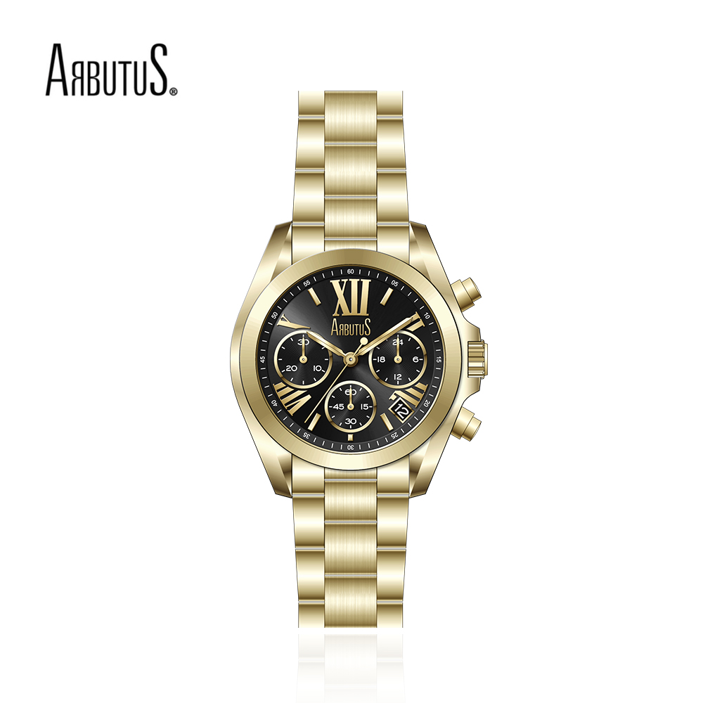 Arbutus爱彼特时尚腕表手表黑盘ARQ2506GBS