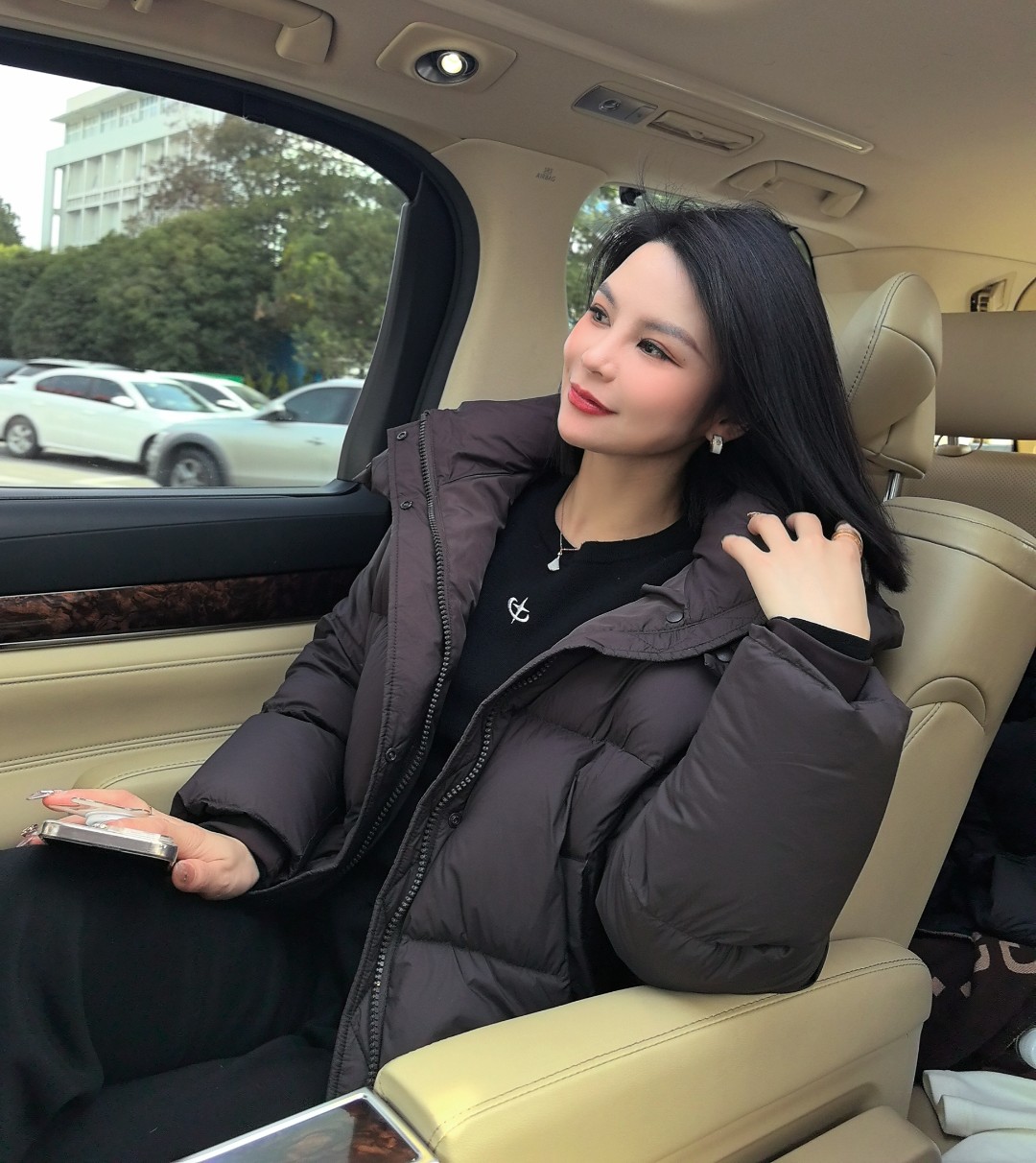 《YI YI 》暖宝宝 经典连帽面包格保暖冬季厚款羽绒服外套