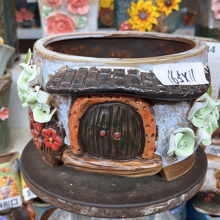 紫砂花盆粗陶材质多肉花盆