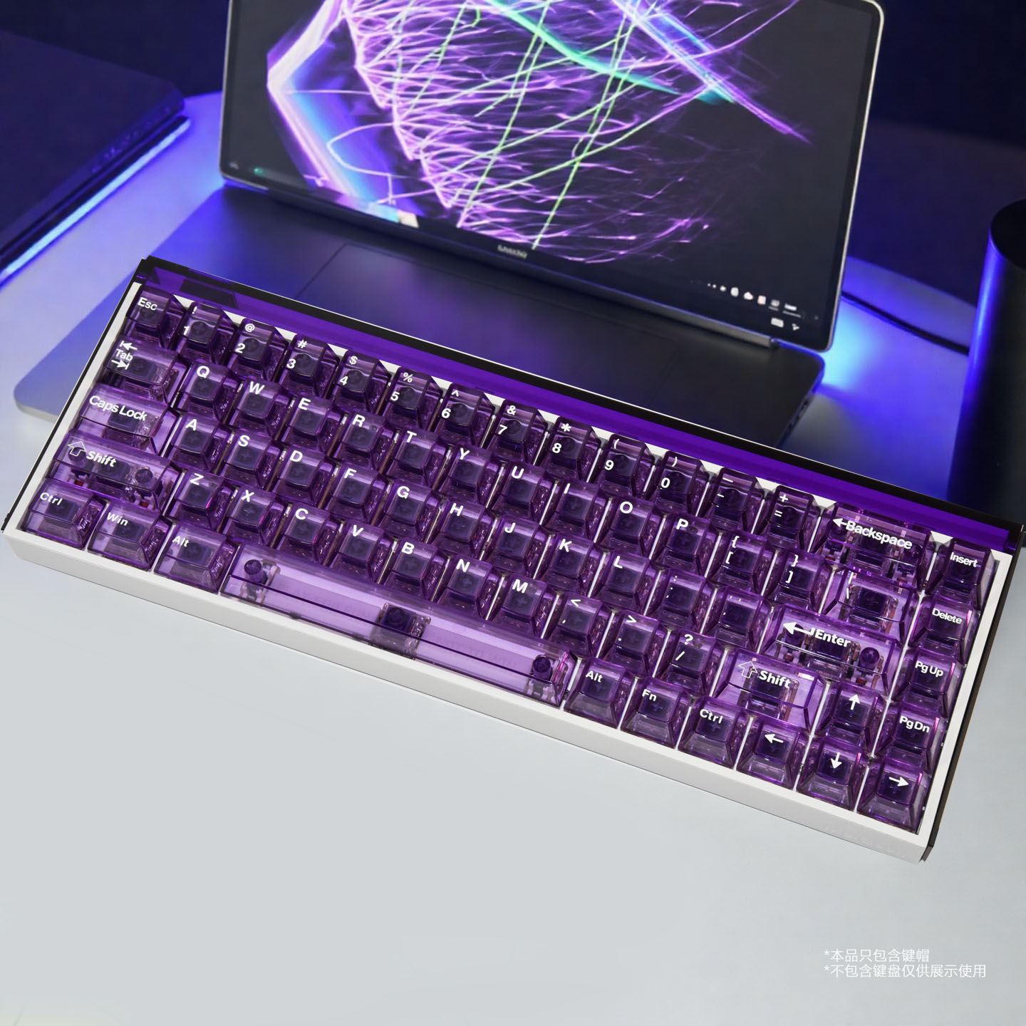 diy雾透透明键帽wooting小蜜蜂夜魔导士ev63美加狮狼蛛迈从键盘帽