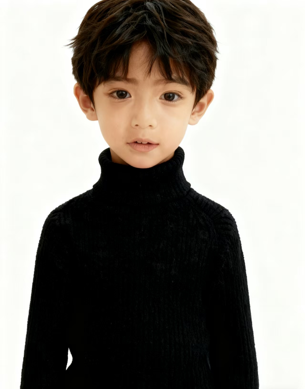 9028黑色毛衣打底衫中童秋冬圆领（gyd）
