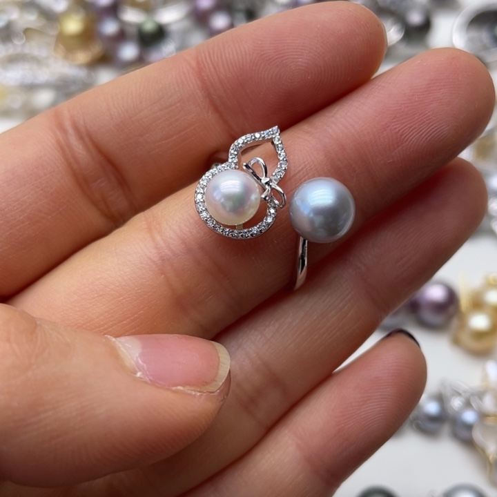 海水珍珠戒指银S925镶嵌