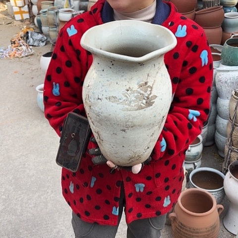 口20高32瑕疵口裂盆子 