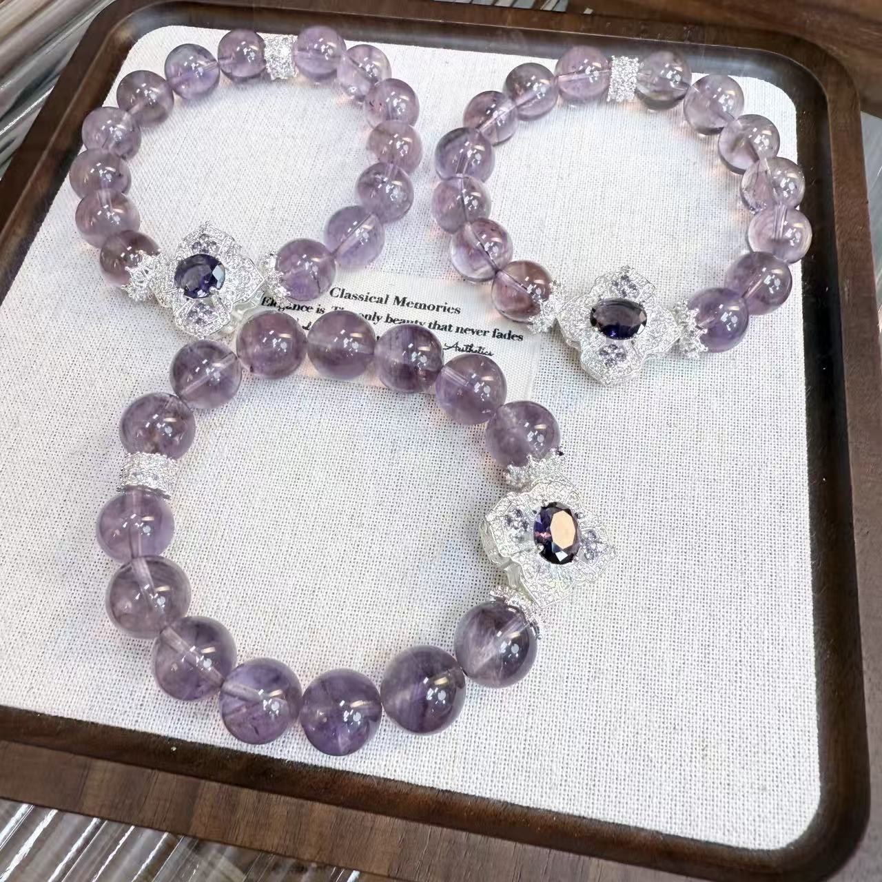 【紫锦庄园】天然紫水晶冰透紫水晶手串