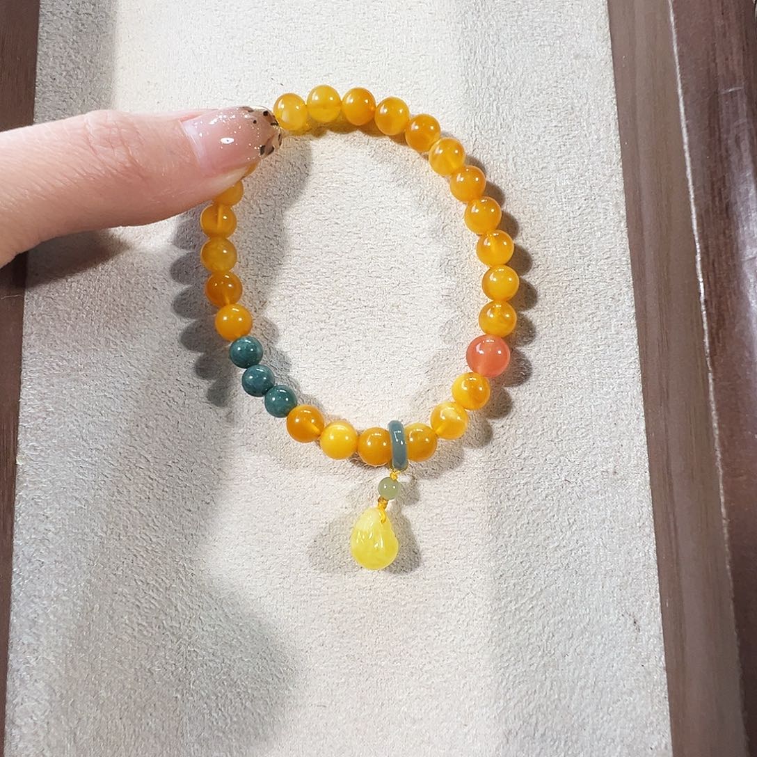 蜜蜡未镶嵌手链蜜蜡7mm