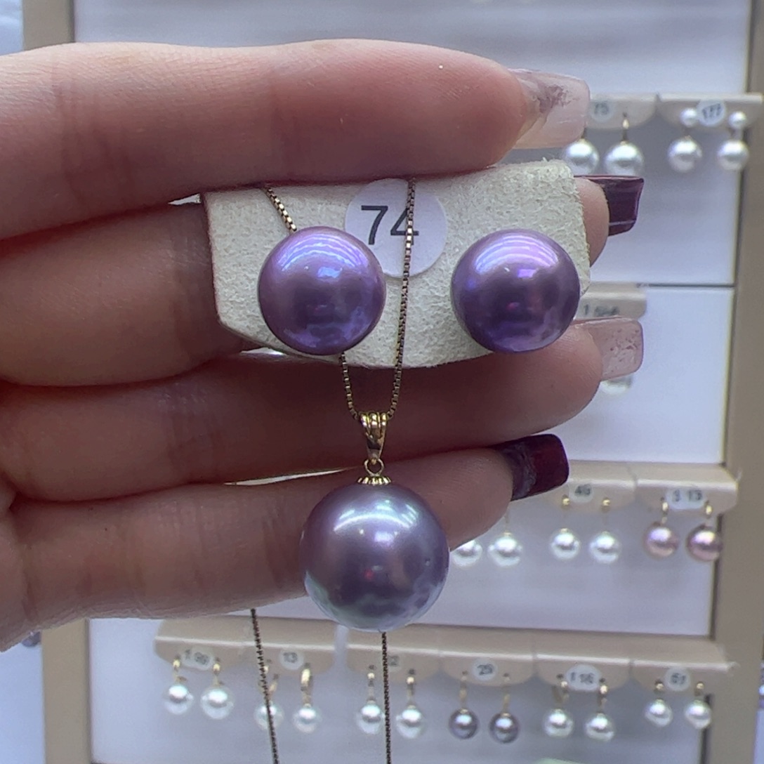 淡水珍珠套装18K金镶嵌