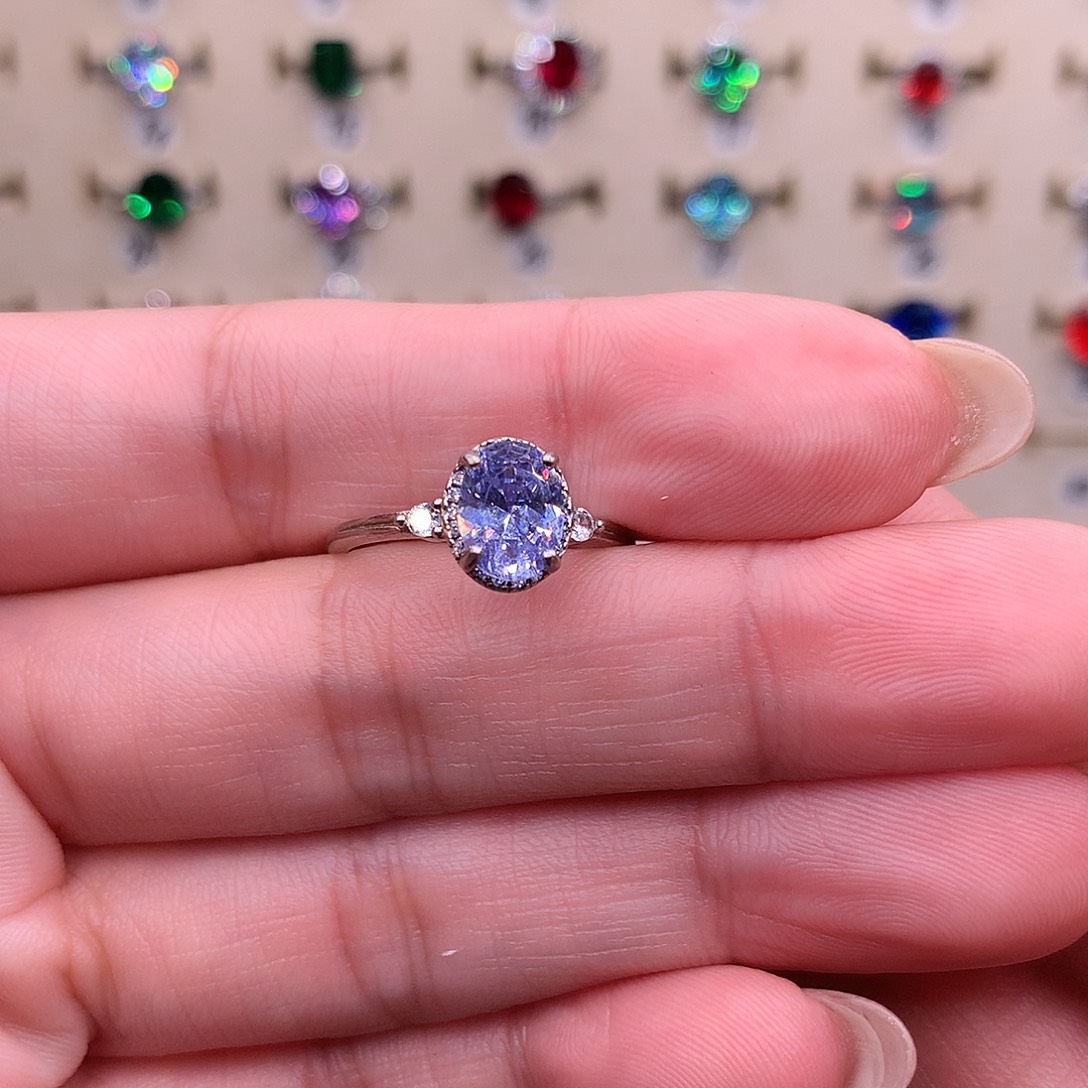 银S925镶嵌蓝宝石戒指