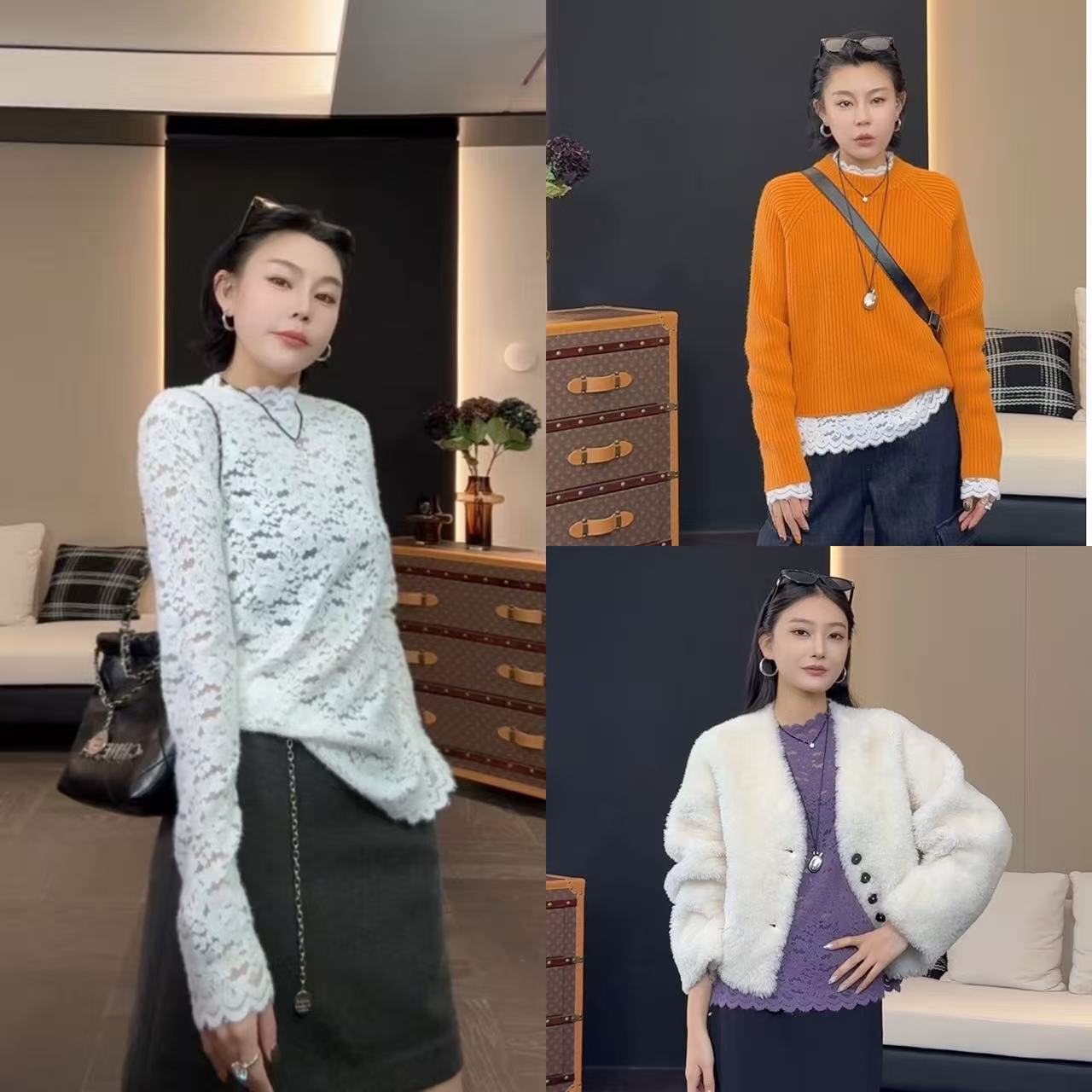 菲林家FL 9050【精致度】 设计感蕾丝T恤