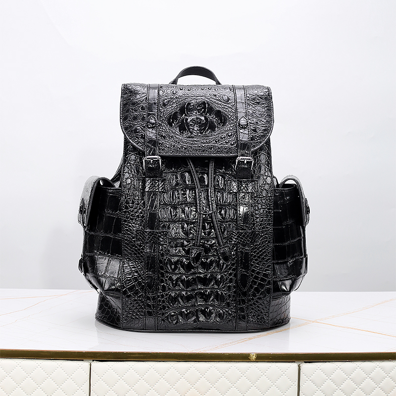 鳄鱼真皮骨皮LV双肩包 男士高档百搭双肩背包 GPSJB-013