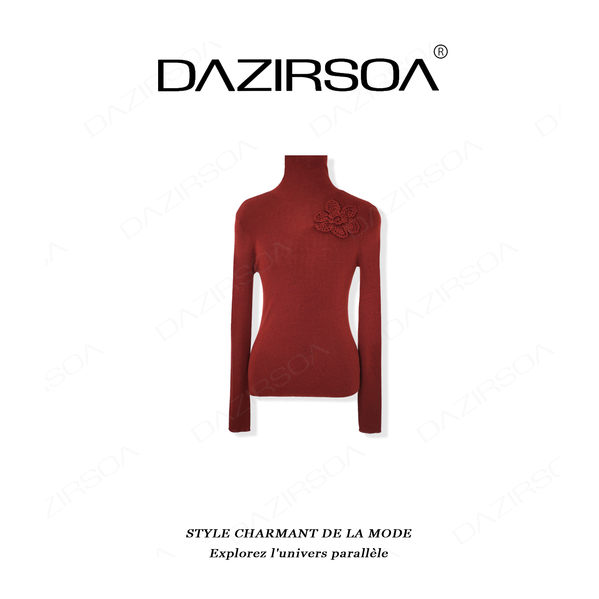 “自成焦点”时尚百搭立体花朵洋气毛衣 AC817