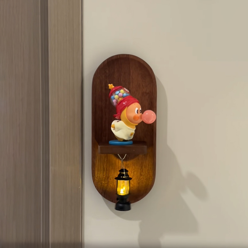 星星人壁灯法式复古中古风免打孔感应发光灯走廊入户门人来即亮灯