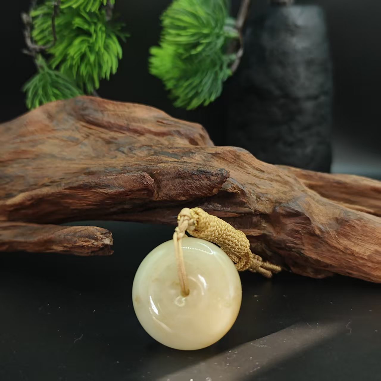 Q和田玉糖白平安扣吊坠1127