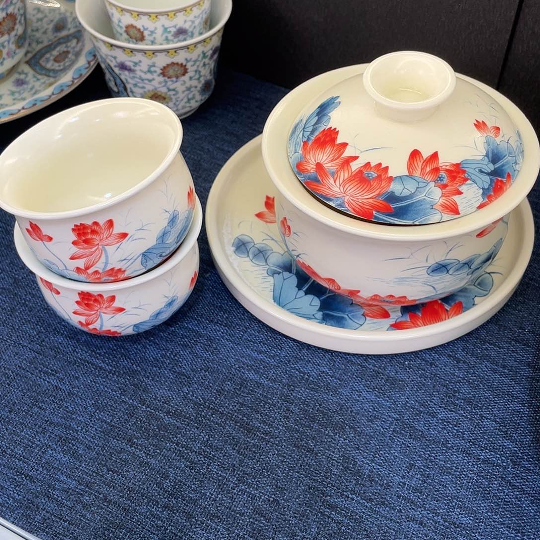 陶景德陶瓷盖碗茶具