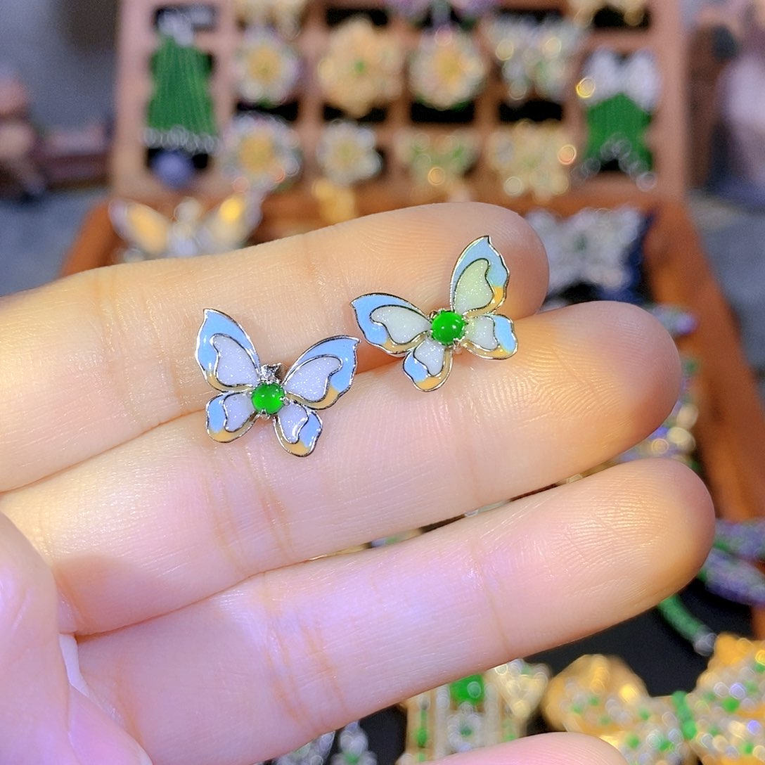 吊坠(不含链)银S925镶嵌翡翠