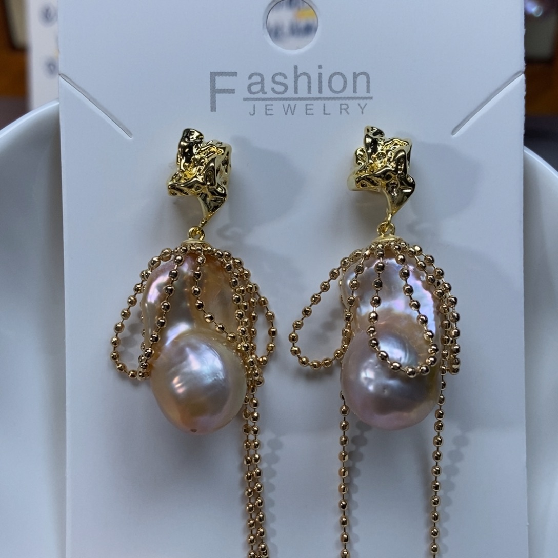 淡水珍珠耳环合金特价644