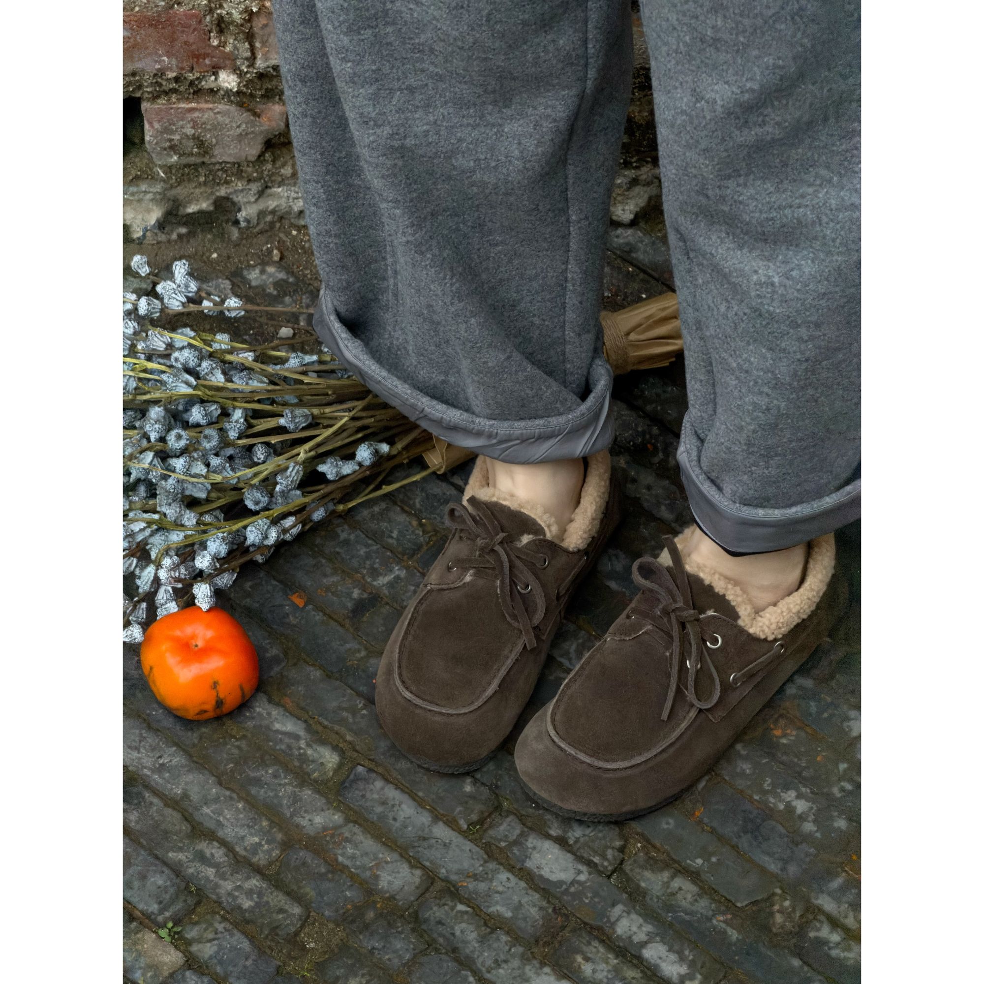 zhukele 圈绒磨砂平底鞋