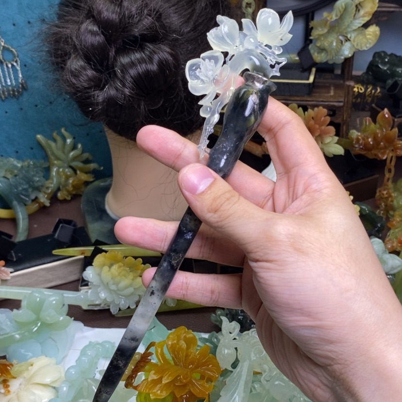 【闪购商品】岫玉未镶嵌发簪发簪盘发发簪～*～