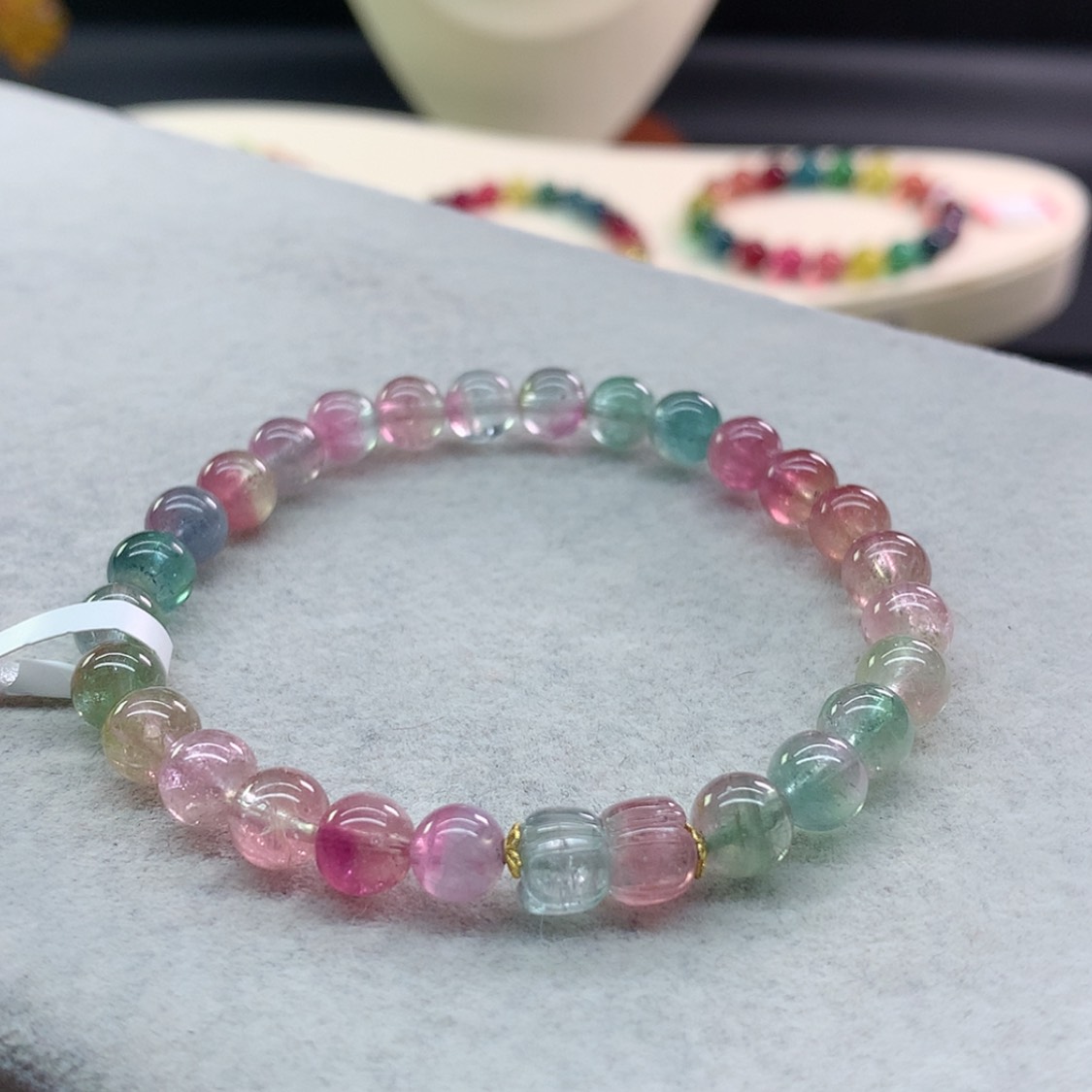 【闪购商品】碧玺手链未镶嵌碧玺西瓜单圈6.8