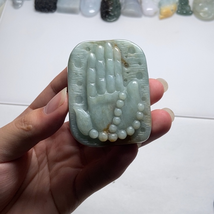翡翠未镶嵌颈饰佛手14