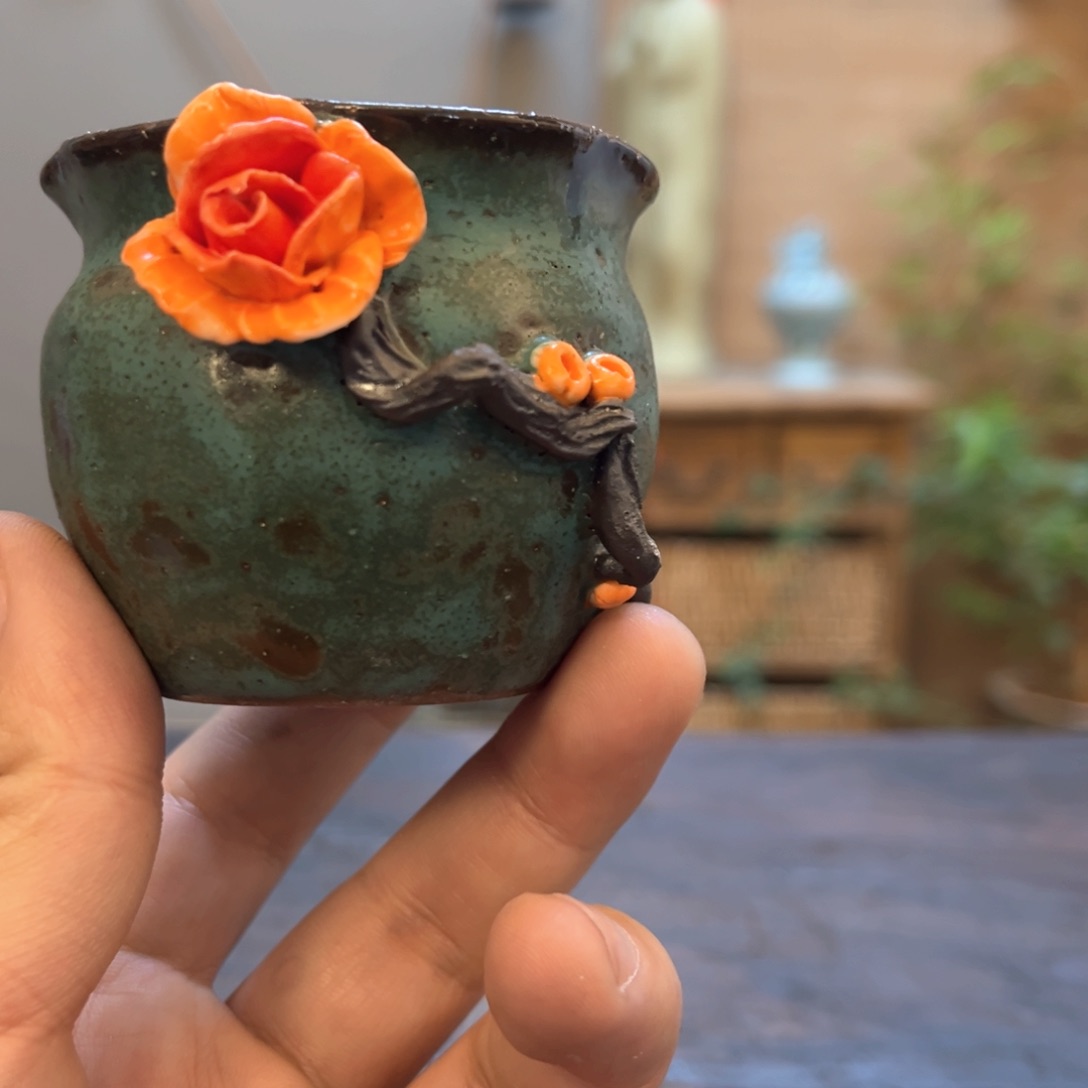 杯芷*柴烧手工手绘陶瓷