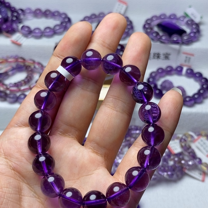 水晶手链未镶嵌天然紫水晶